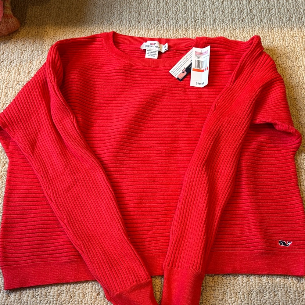 Vineyard Vines Vibrant Red Crew Neck Sweater